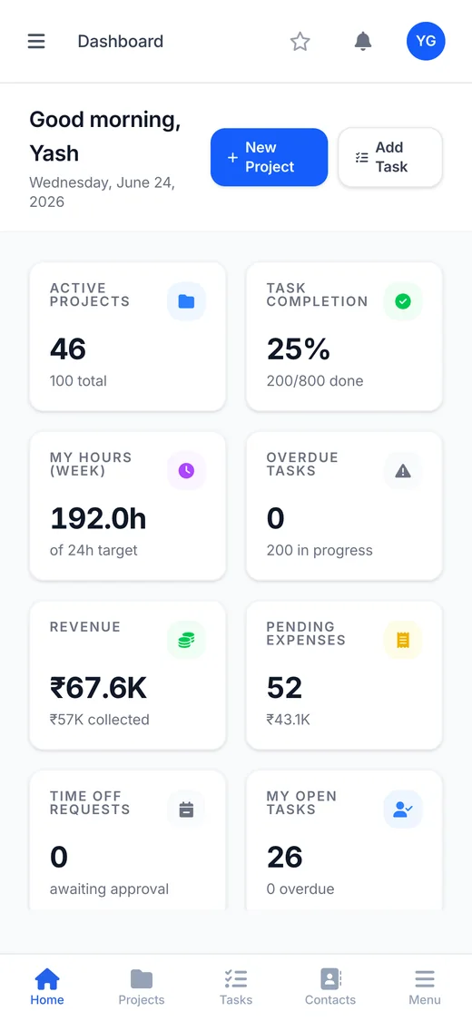 Autovella mobile dashboard