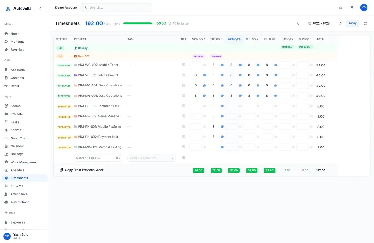 Timesheets